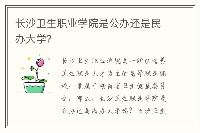 长沙卫生职业学院是公办还是民办大学？