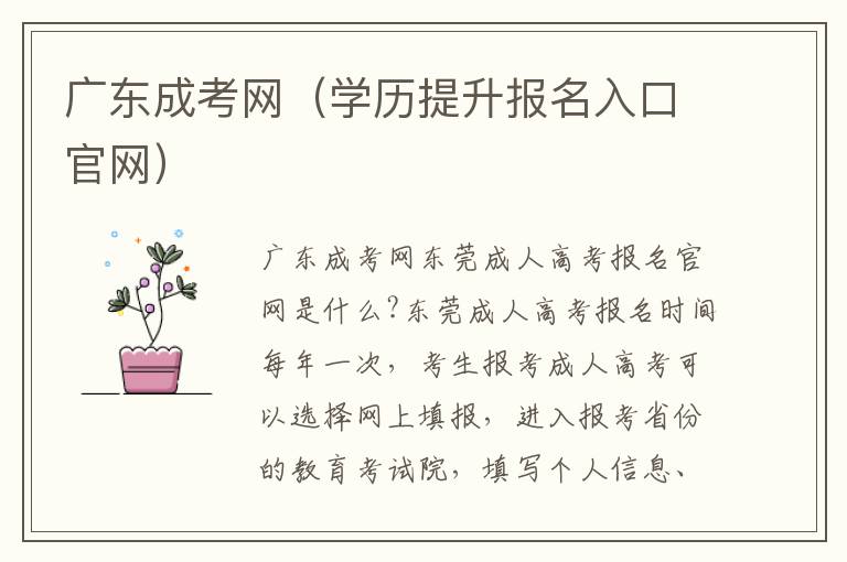 广东成考网（学历提升报名入口官网）