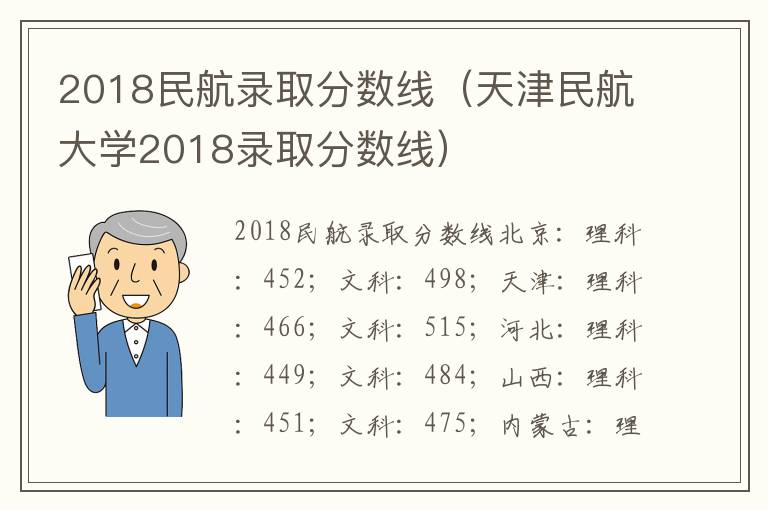 2018民航录取分数线（天津民航大学2018录取分数线）