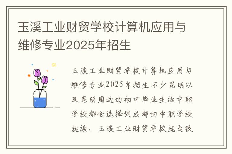 玉溪工业财贸学校计算机应用与维修专业2025年招生