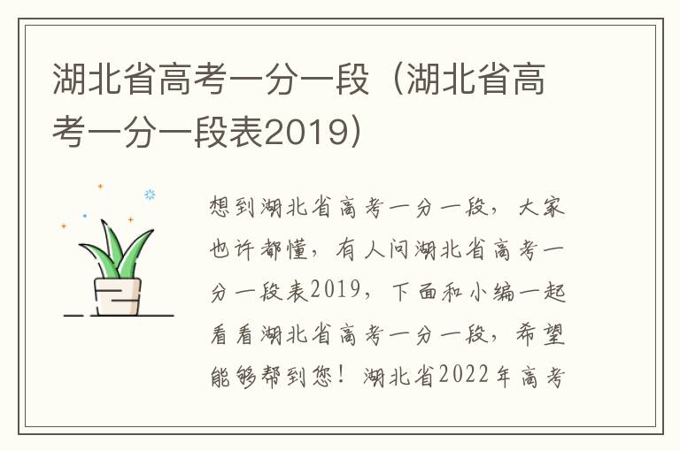 湖北省高考一分一段（湖北省高考一分一段表2019）