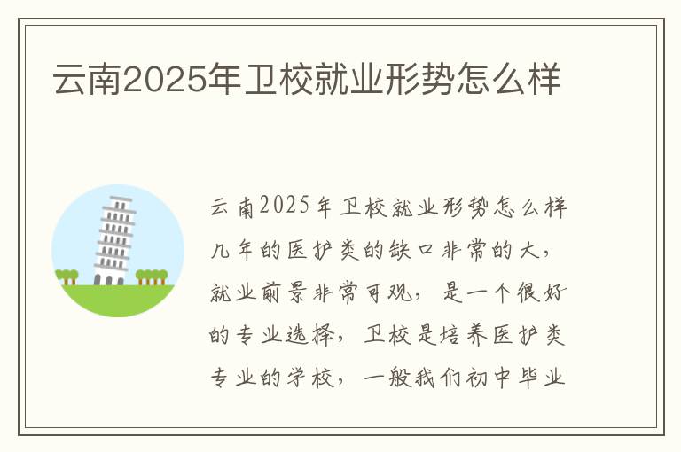 云南2025年卫校就业形势怎么样