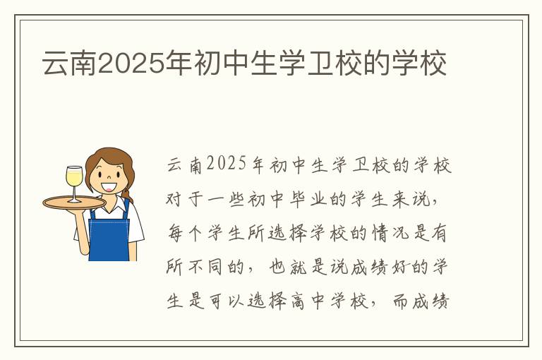 云南2025年初中生学卫校的学校