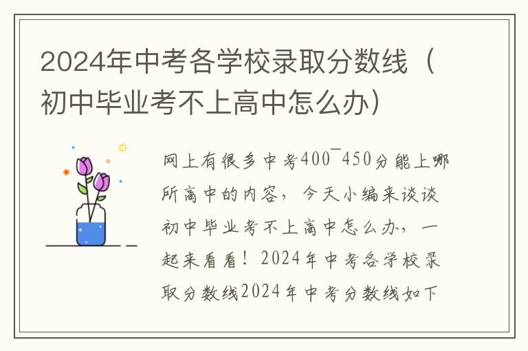 2024年中考各学校录取分数线（初中毕业考不上高中怎么办）